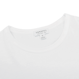 Sunspel White Classic Cotton T-Shirt Collar2