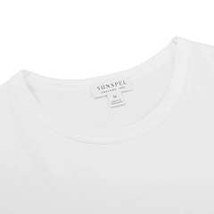 Sunspel White Classic Cotton T-Shirt Collar2