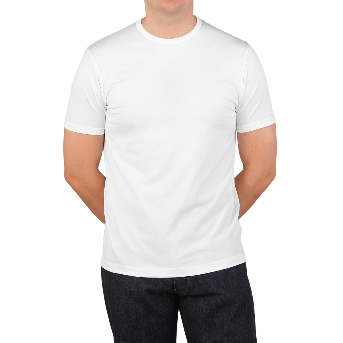 Sunspel White Classic Cotton T-Shirt Front1