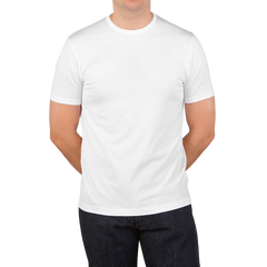 Sunspel White Classic Cotton T-Shirt Front1