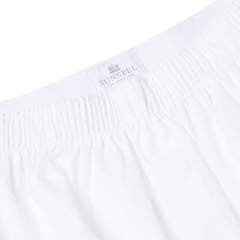 Sunspel White Cotton Boxer Shorts Detail