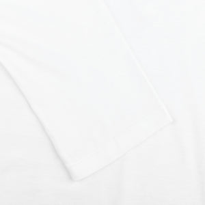 Sunspel White Cotton Riviera Long Sleeve T-Shirt Cuff