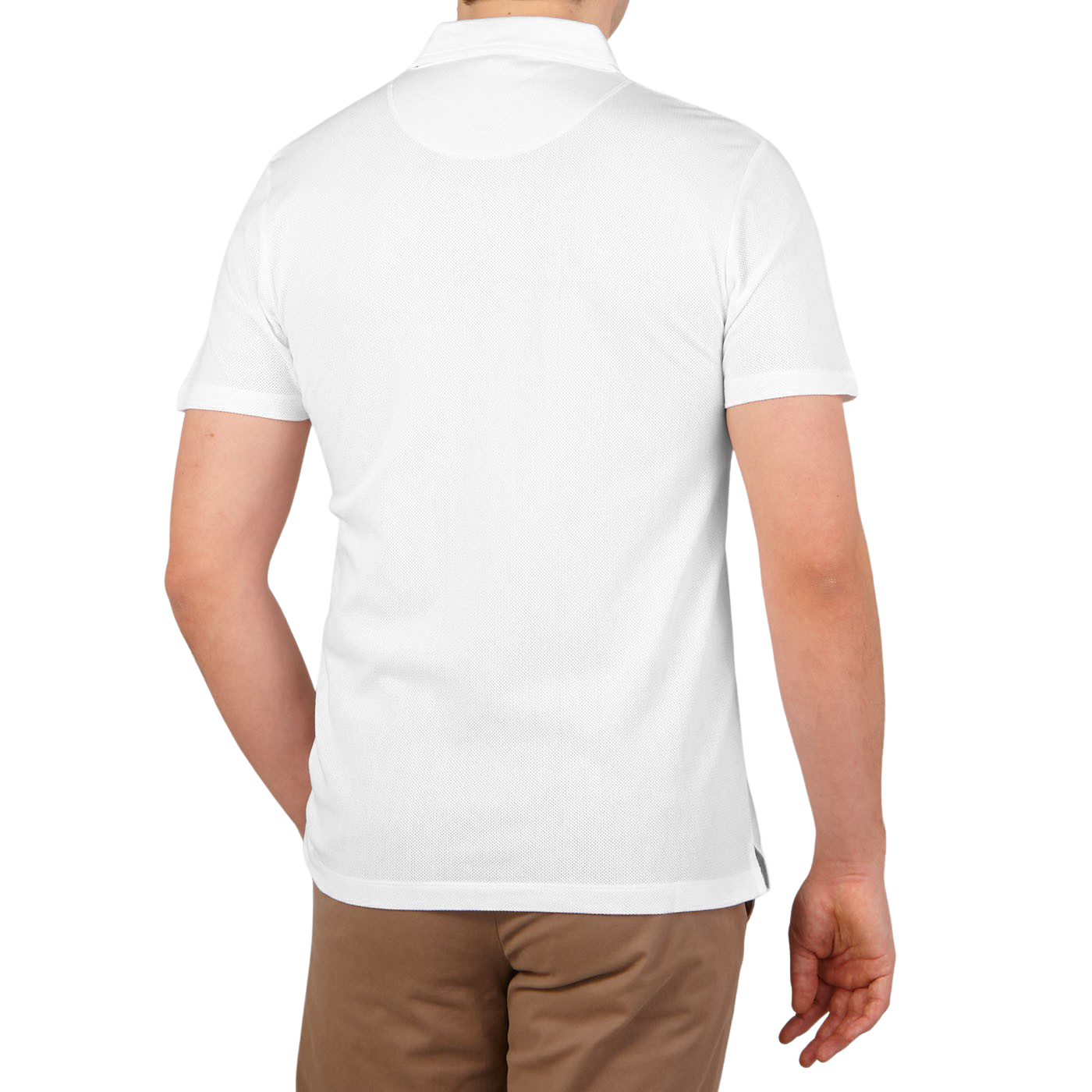 Sunspel White Cotton Riviera Polo Shirt Back