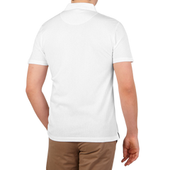 Sunspel White Cotton Riviera Polo Shirt Back