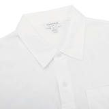 Sunspel White Cotton Riviera Polo Shirt Collar