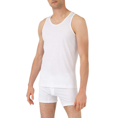 Sunspel White Superfine Cotton Tank Top Front