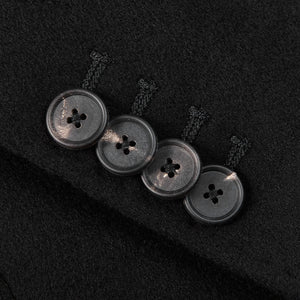 Tagliatore Black Wool Cashmere Tailored Coat Button