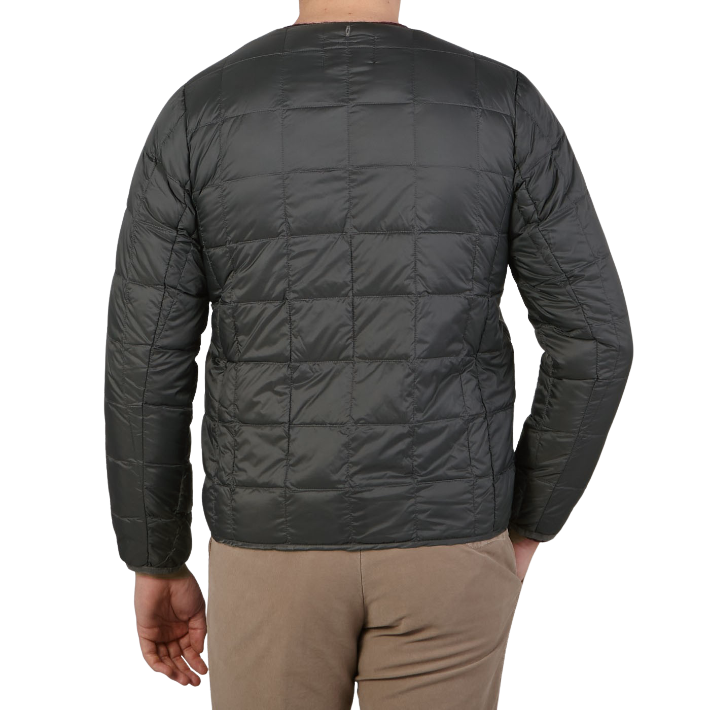 Taion Charcoal Grey Nylon Down Padded Jacket Back