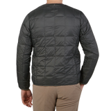 Taion Charcoal Grey Nylon Down Padded Jacket Back