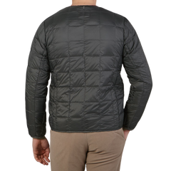 Taion Charcoal Grey Nylon Down Padded Jacket Back