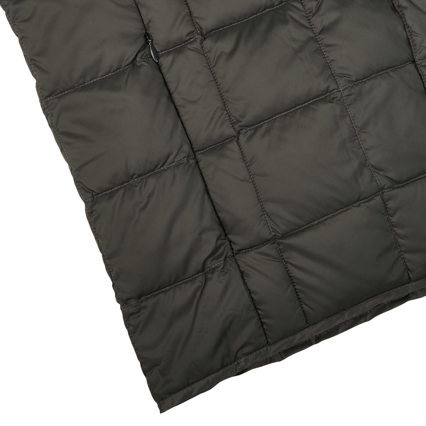 Taion Charcoal Grey Nylon Down Padded Jacket Edge