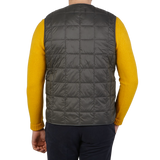 Taion Charcoal Grey Nylon Down Padded Vest Back