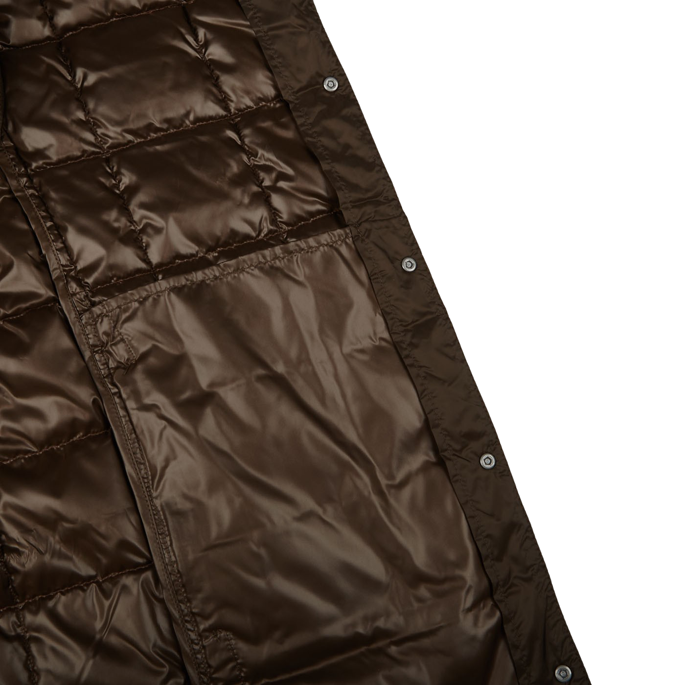 Taion Dark Chocolate Nylon Down Padded Vest Inside