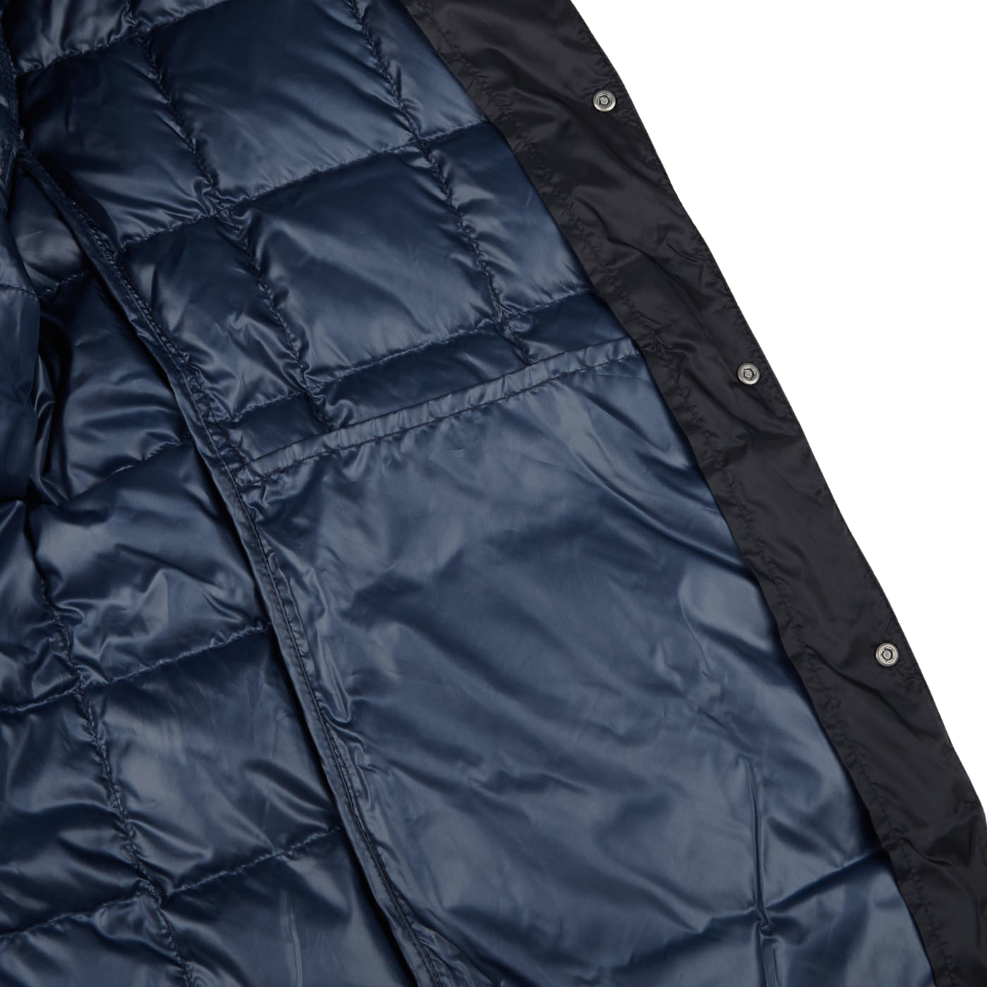 Taion Navy Blue Nylon Down Padded Jacket Inside