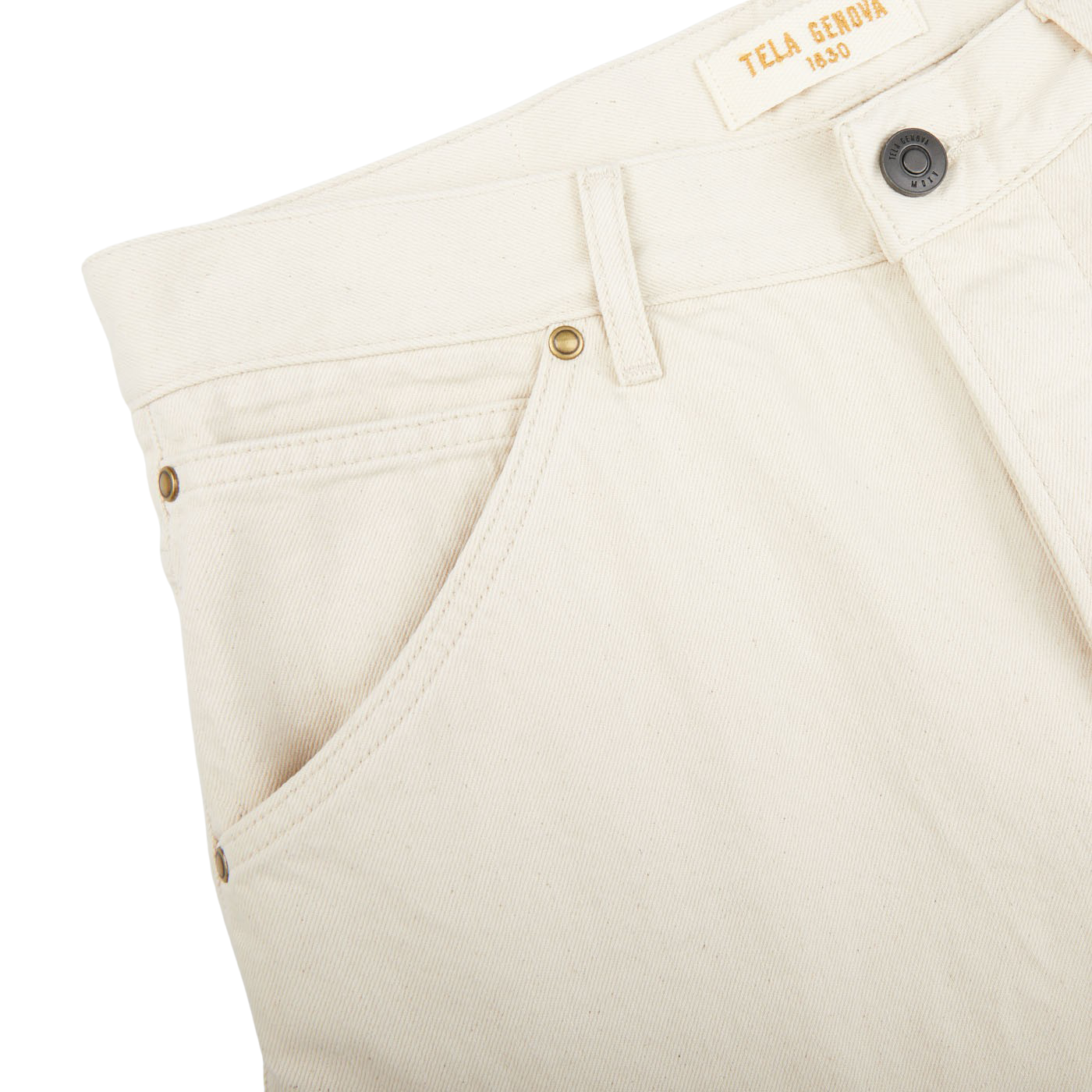 Tela Genova Natural Beige Cotton Selvedge Jeans Edge