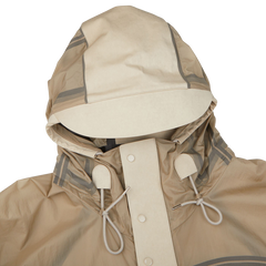 Ten C Beige Nylon Combo Bonded Anorak Hoodie