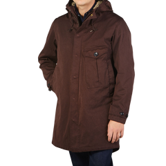 Ten C Dark Brown Technical Cyclone Parka Front