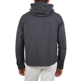 Ten C Grey Washed Nylon Mid Layer Jacket Back