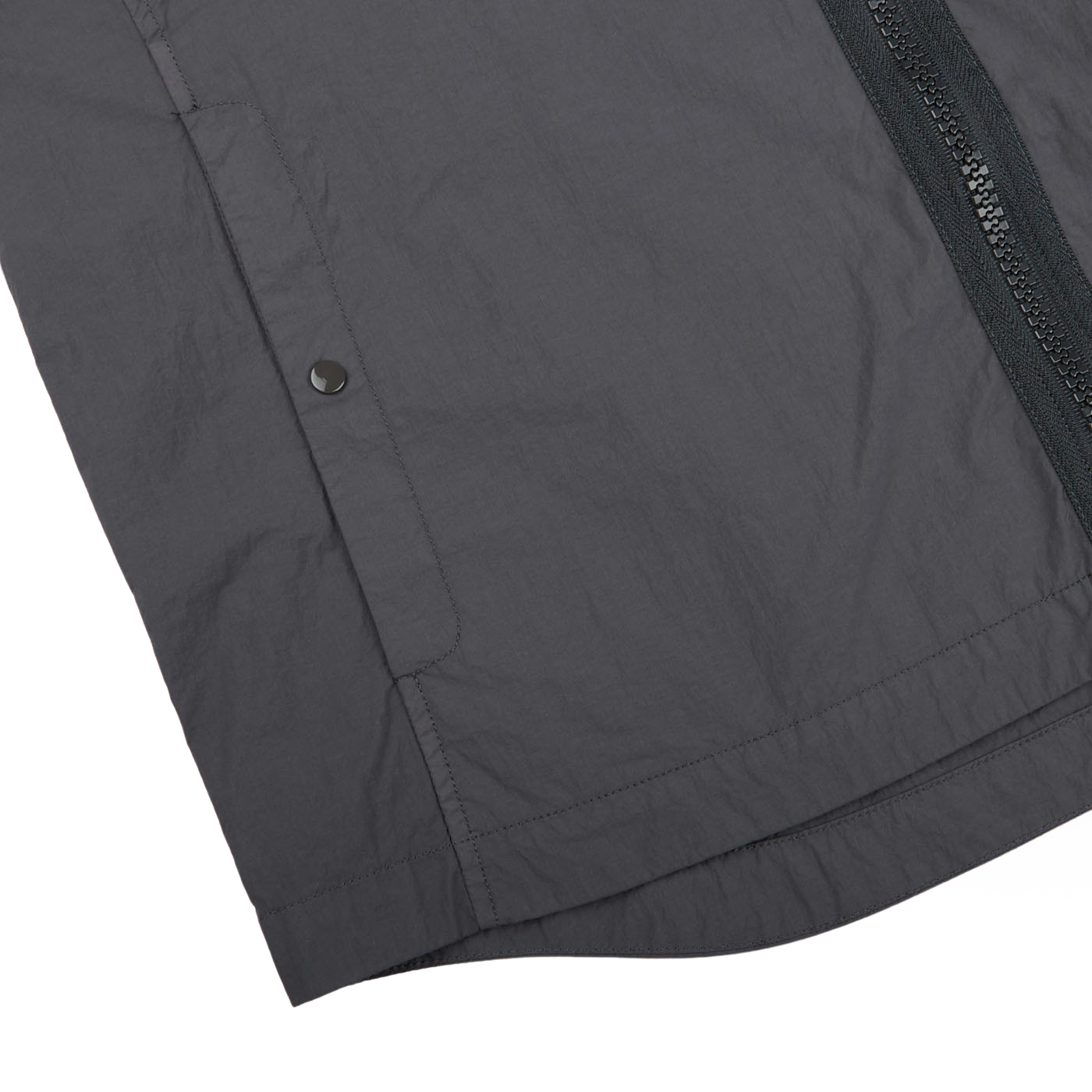 Ten C Grey Washed Nylon Mid Layer Jacket Edge