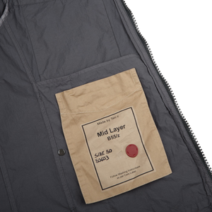 Ten C Grey Washed Nylon Mid Layer Jacket Inside