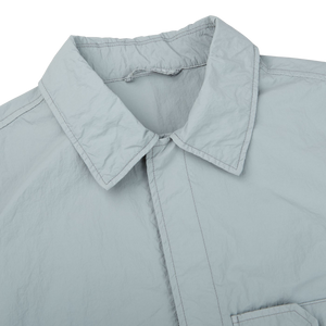 Ten C Salvia Washed Nylon Mid-Layer Overshirt Collar