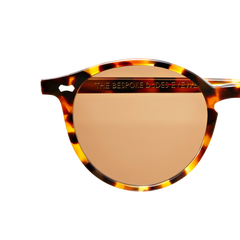 Cran Amber Tortoise Tobacco Lenses sunglasses by The Bespoke Dudes on a white background.