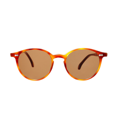 A pair of The Bespoke Dudes handmade sunglasses with a Cran Classic Tortoise frame and high-quality Tobacco lenses.