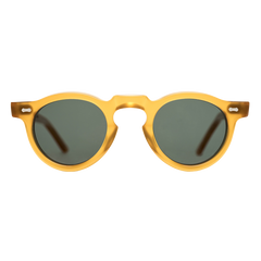 The Bespoke Dudes Eyewear Welt Yellow with Bottle Green Lenses Front