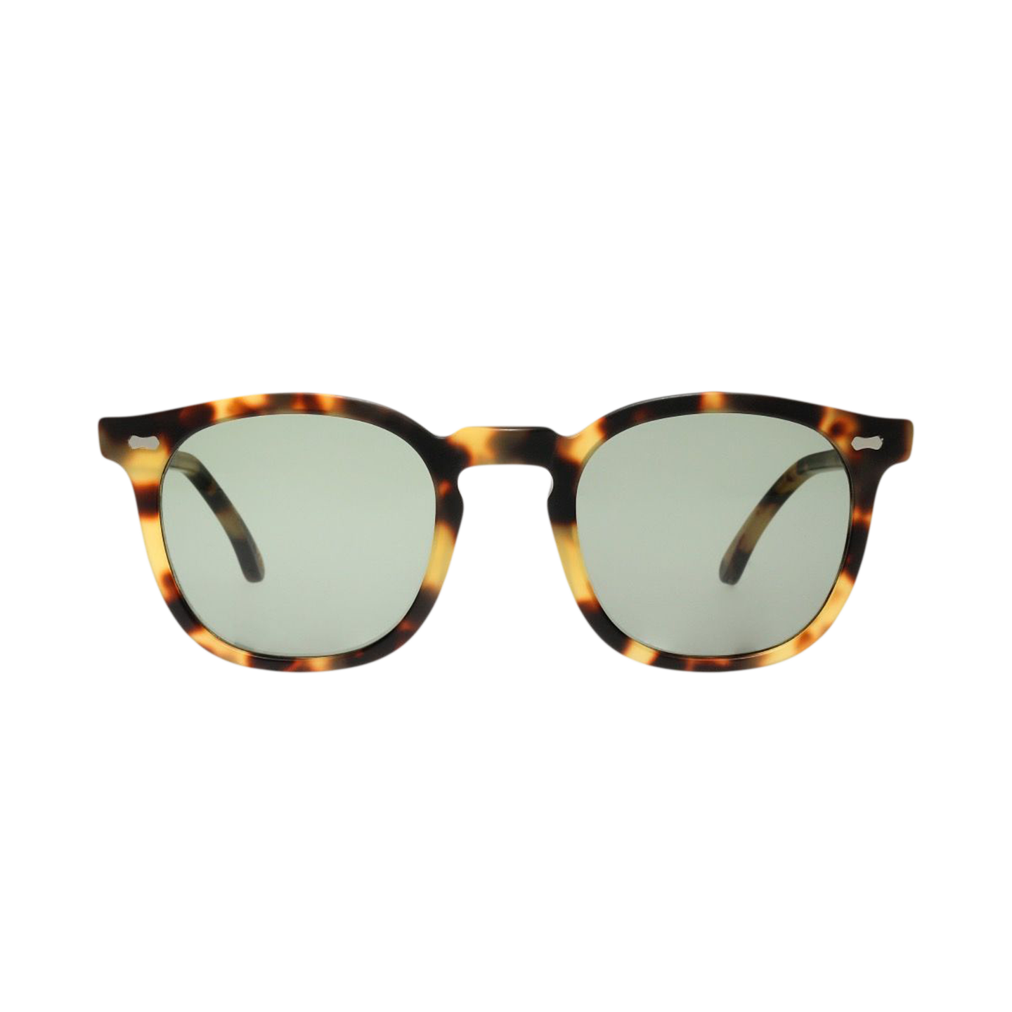 A pair of handmade Twill Light Tortoise sunglasses by The Bespoke Dudes on a white background.