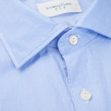 Tintoria Mattei Blue Cotton Oxford Casual Shirt Closed