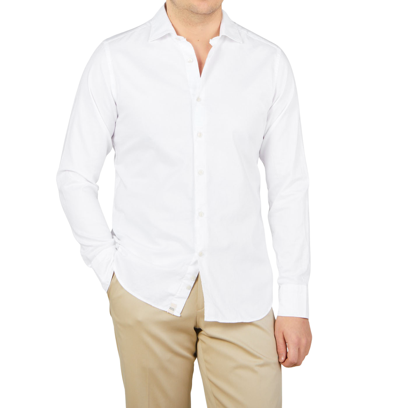 Tintoria Mattei White Cotton Oxford Casual Shirt Front