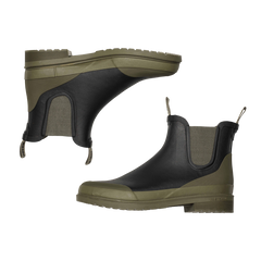 Tretorn Black Green Rubber Offroad Chelsea Boots Top