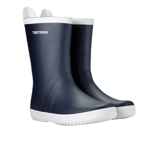Tretorn Navy Blue Wings Rubber Boots Front New