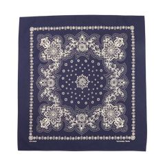 Universal Works Navy Blue Cotton Paisley Printed Bandana Print