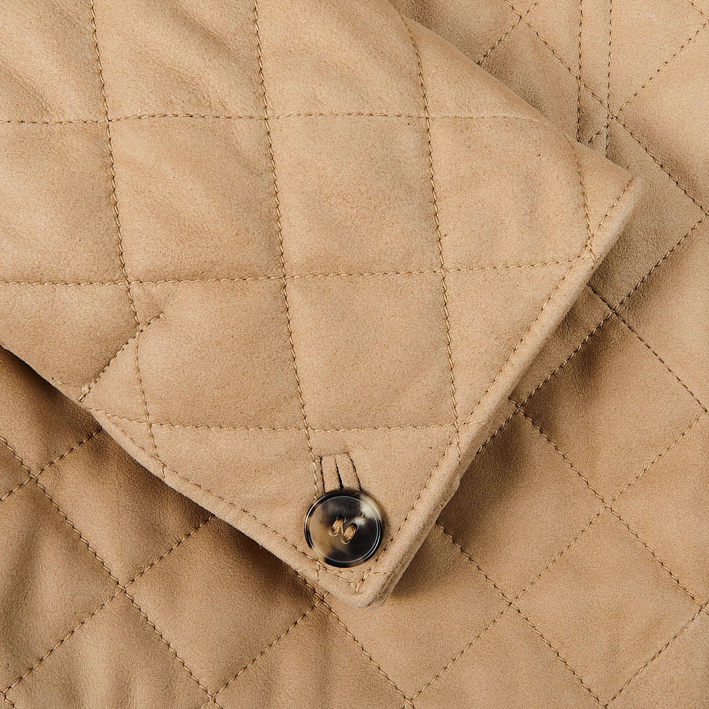 Werner Christ Beige Leather Quilted Lenny Jacket Cuff