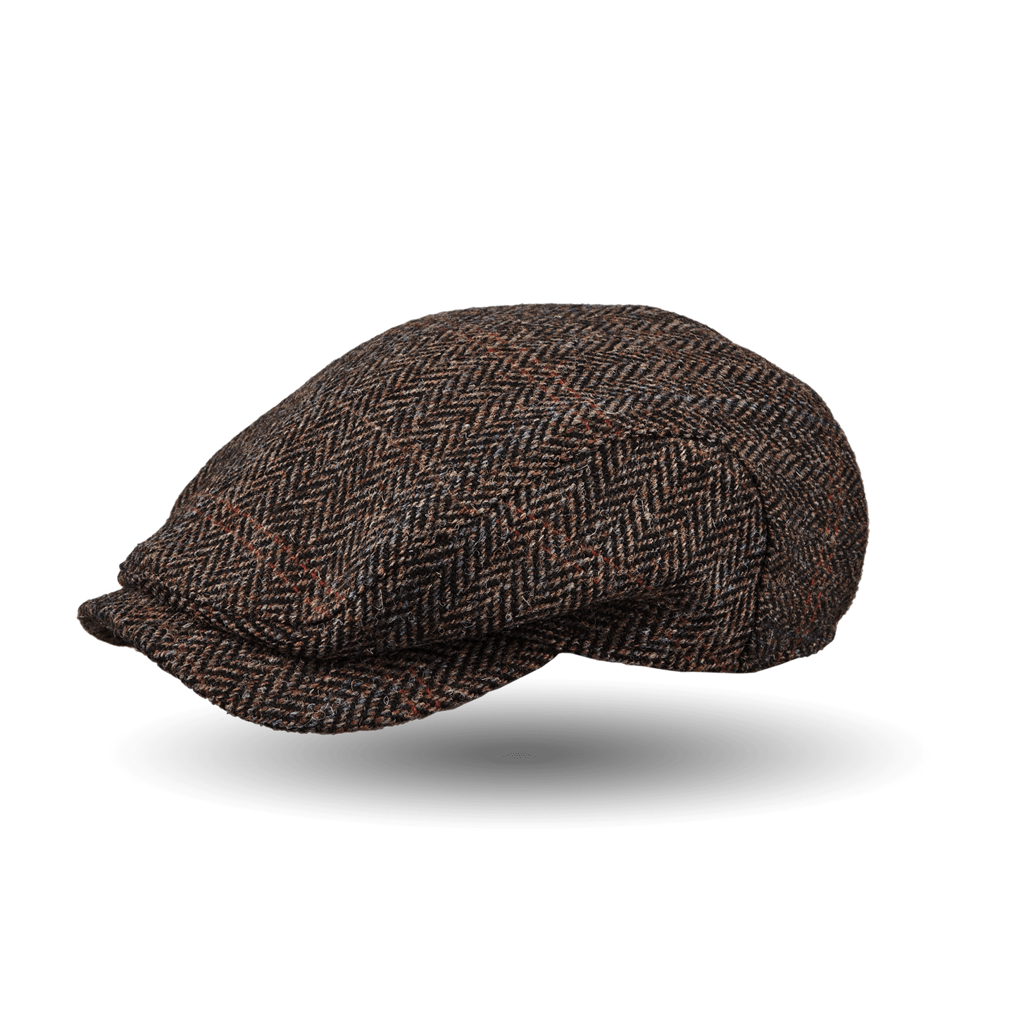 Wigéns Dark Brown Ivy Contemporary Harris Tweed Cap Front