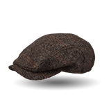 Wigéns Dark Brown Ivy Contemporary Harris Tweed Cap Front