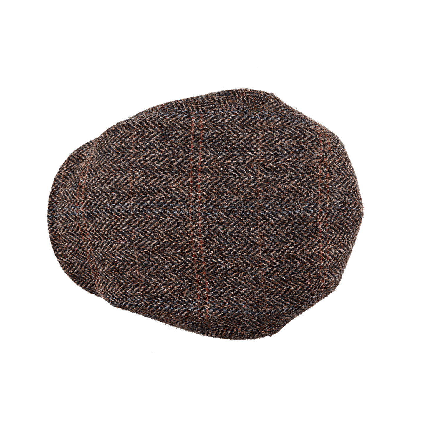 Wigéns Dark Brown Ivy Contemporary Harris Tweed Cap top