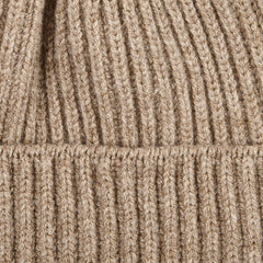 William Lockie Beige Geelong Lambswool Ribbed Beanie Fabric (kopia)