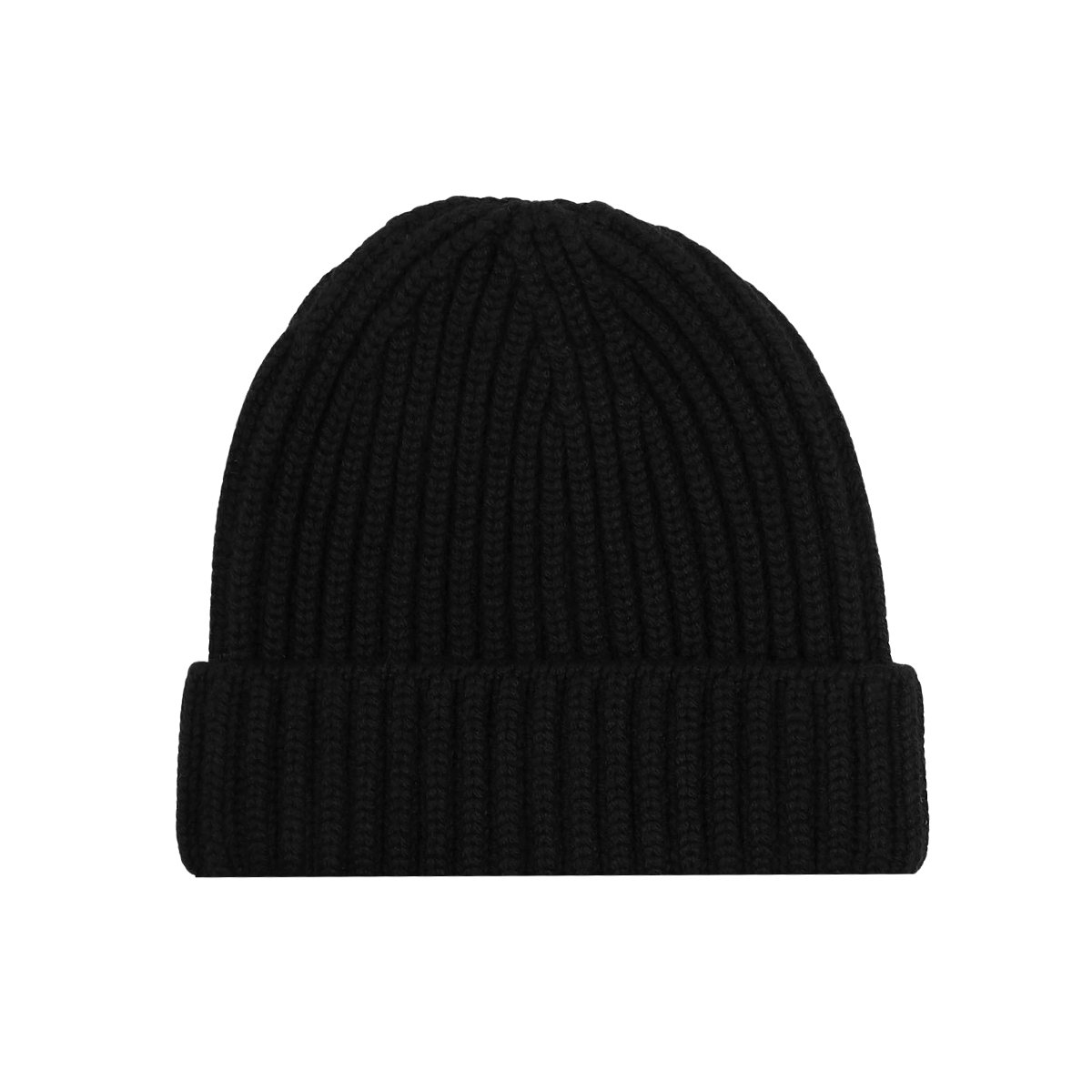 William Lockie Black Cashmere Ribbed Beanie Feature