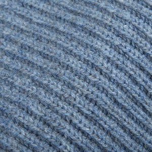 William Lockie Blue Waves Lambswool Shawl Collar Cardigan Fabric
