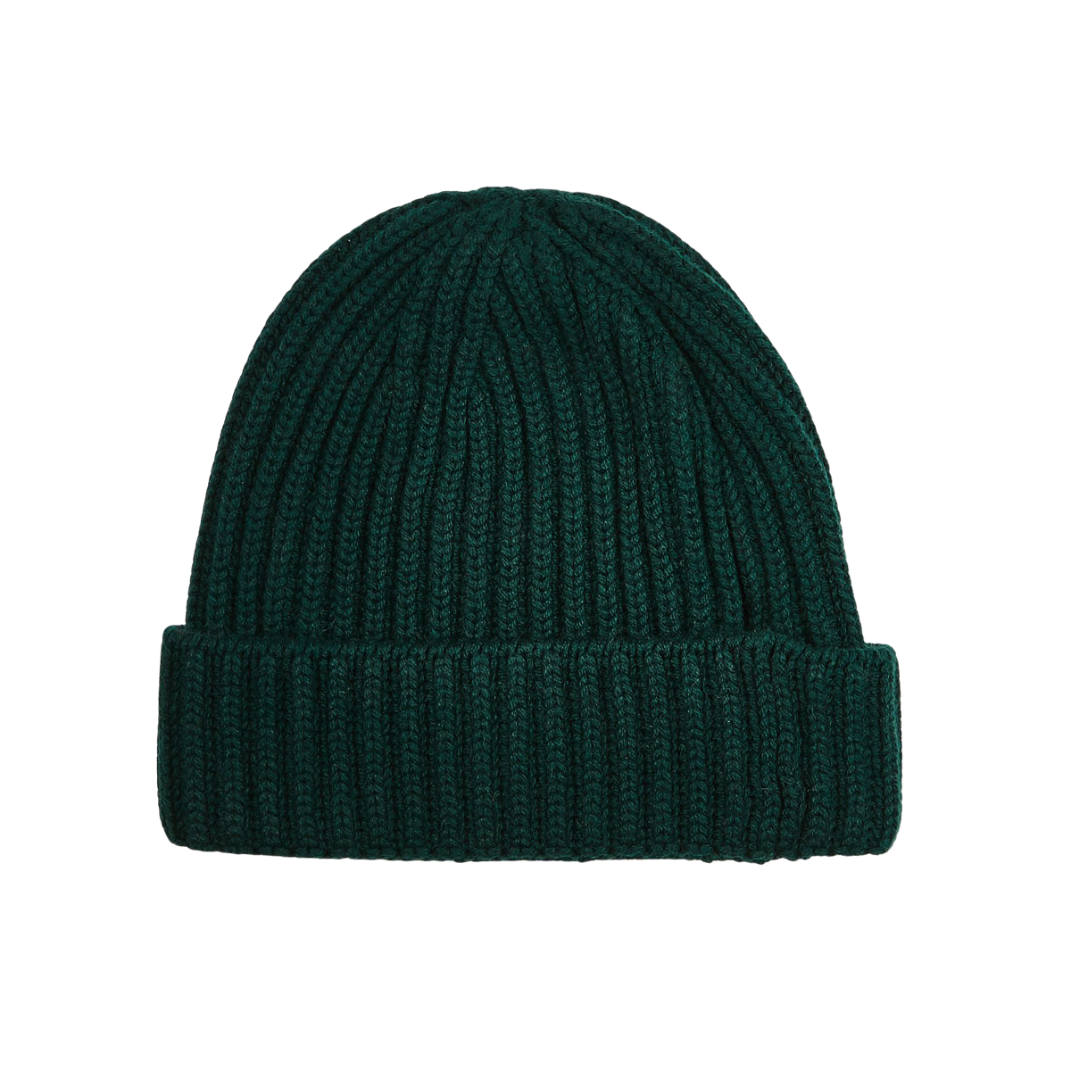 William Lockie Bottle Green Cashmere Ribbed Beanie Feature