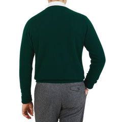 Bottle Green Crew Neck Cashmere Sweater