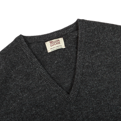 William Lockie Charcoal Grey Lambswool Slipover Collar