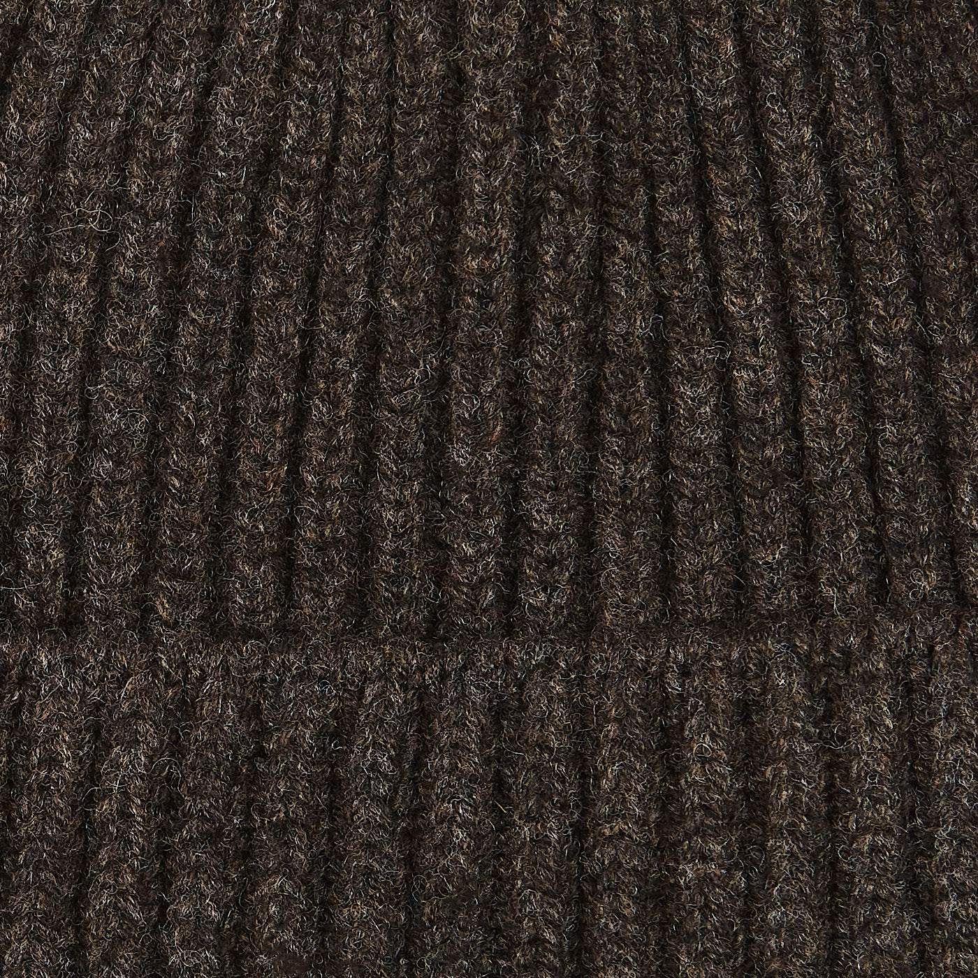 William Lockie Cocoa Geelong Lambswool Ribbed Beanie Fabric