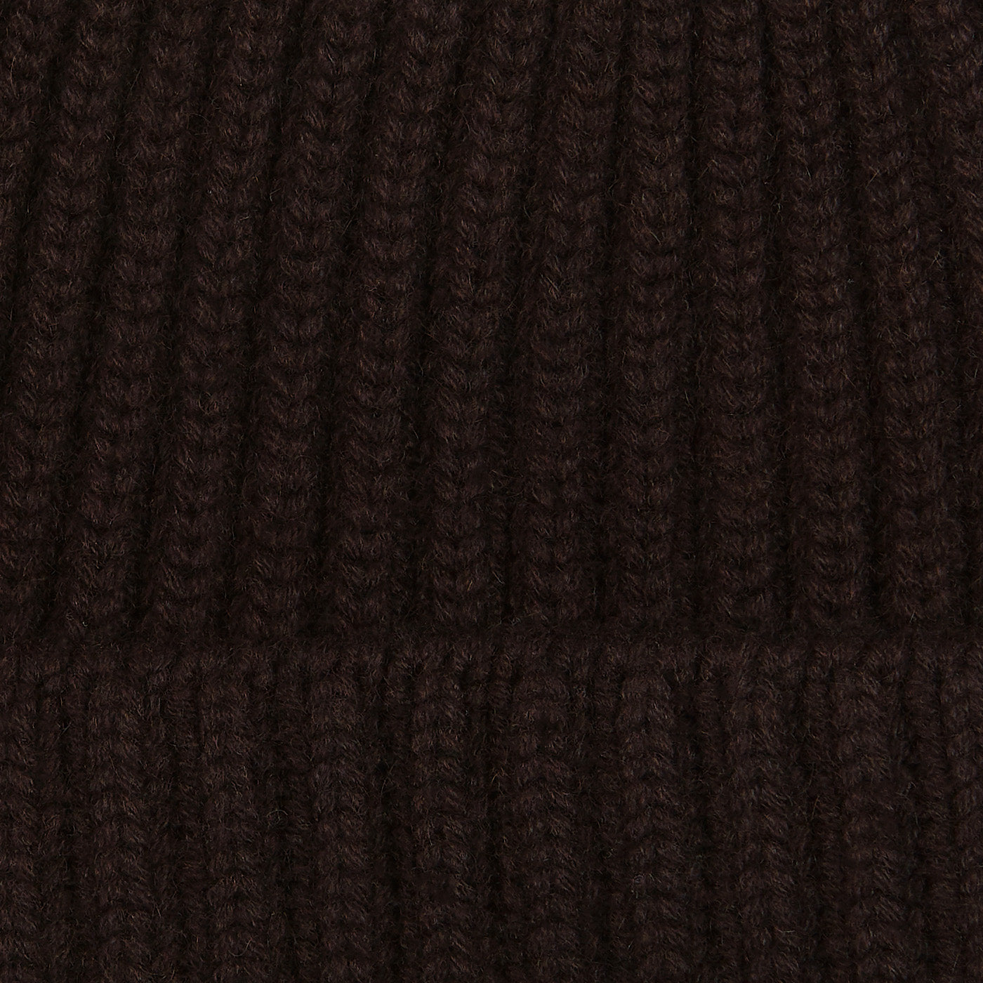 William Lockie Ebony Cashmere Ribbed Beanie Fabric