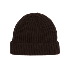 William Lockie Ebony Cashmere Ribbed Beanie Feature1