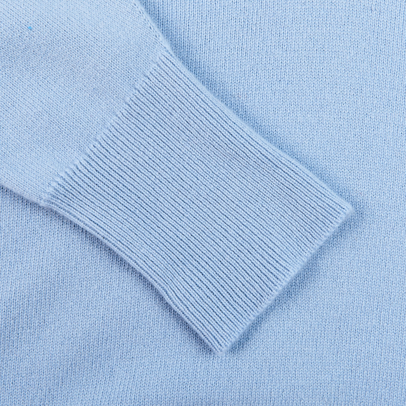 William Lockie Hyacinth Blue V-Neck Cashmere Sweater Cuff