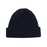 William Lockie Midnightmix Geelong Lambswool Ribbed Beanie Feature
