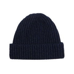 William Lockie Midnightmix Geelong Lambswool Ribbed Beanie Feature